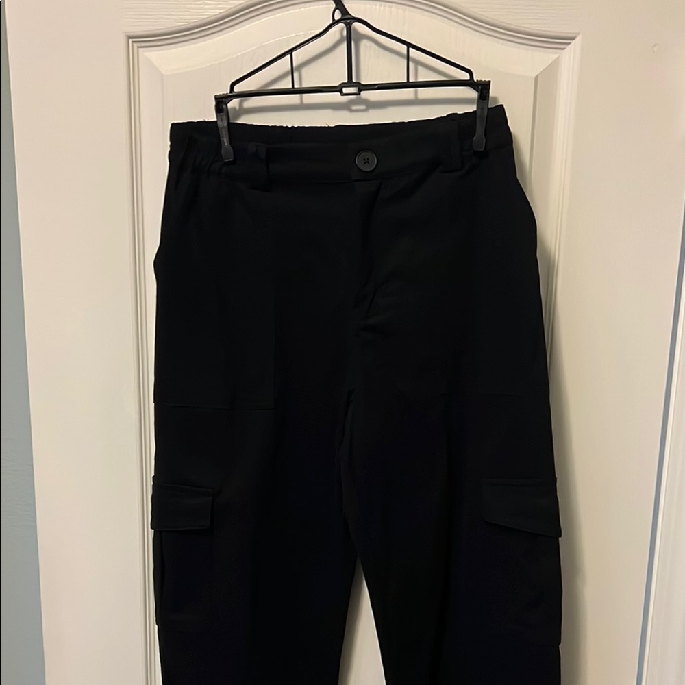 Black Wide Leg Pants with Smooth Finish